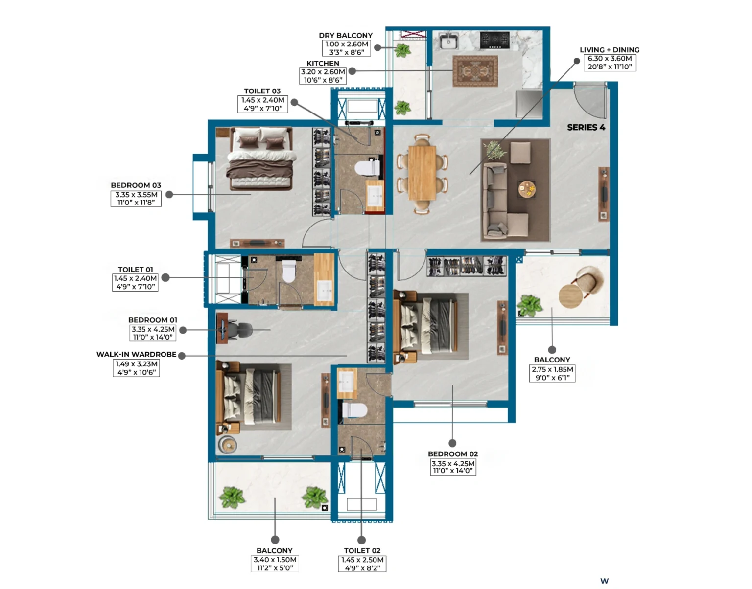 1246 sqft